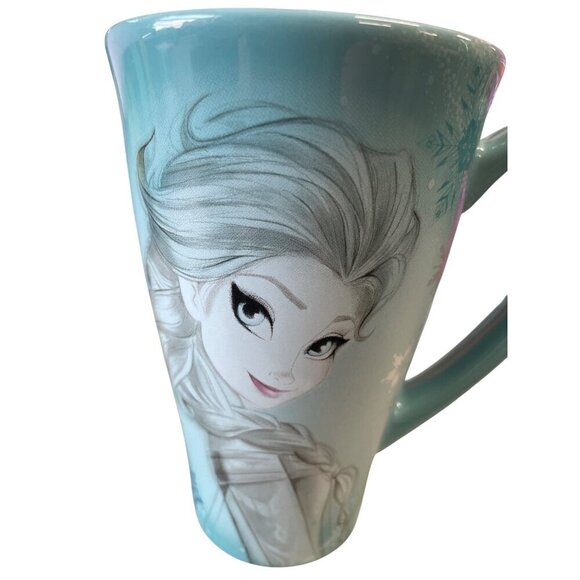 Disney Frozen Elsa Ceramic Mug 12 Oz Light Blue Snowflake - Picture 6 of 6